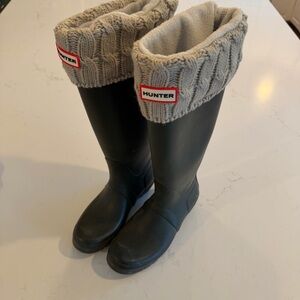 Hunter Classic Rain Boots with logo cuff socks